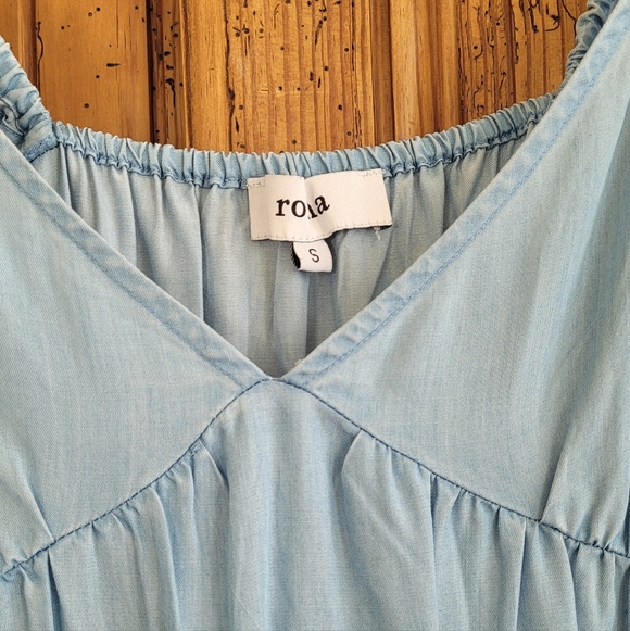 Roma Light Blue Maxi Dress with Ruffle Straps - Picture 3 of 3